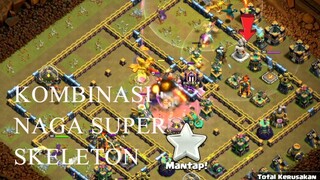 KOMBINASI PRO NAGA SUPER SPELL SKELETON  WAR TH 14 CLASH OF CLANS