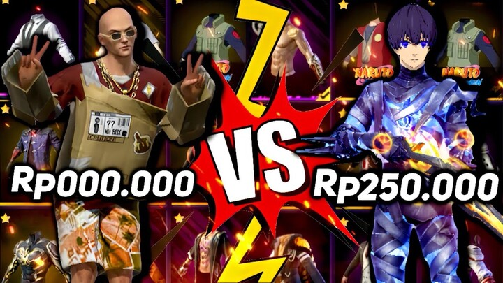 RIVIEW AKUN FREEFIRE Rp.000.000 Vs Rp.250.000 SG 5 RASA