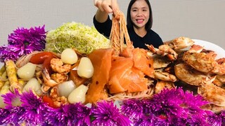 ตำป่า แซลม่อน ปูม้า กุ้งสะดุ้ง กินกับดอกไม้ อัลฟัลฟ่า | แม่ชบา พาแซ่บบ