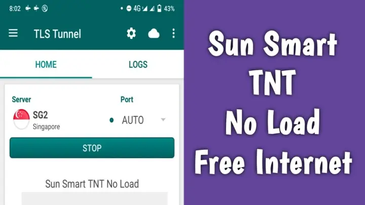 Sun Smart TNT No Load Free Internet Sa TLS Tunnel