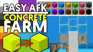 Minecraft Bedrock: Easy AFK Concrete Farm Tutorial MCPE, Windows10, PS4, Xbox, Switch