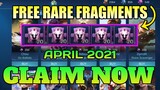 GET FREE RARE FRAGMENTS IN MOBILE LEGENDS 2021 | RARE FRAGMENTS | FREE FRAGMENTS IN MOBILE LEGENDS