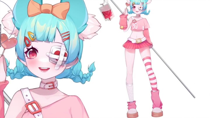 [live2d model display] Draw a sickly sweet girl to debut