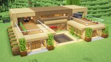 How to build luxurious wooden modern house in Minecraft |Minecraft house tutorial | Minecraft house