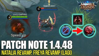 NATALIA REVAMP, BUFF MERAH NERF, FREYA REVAMP LAGI, CECILION NERF - PATCH NOTE 1.4.48 MOBILE LEGENDS