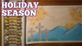 Holiday Season with Oil ,Pastel drawing step by step