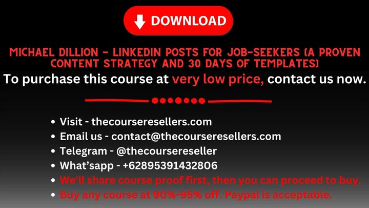 Michael Dillion - LinkedIn Posts for Job-seekers (A Proven Content Strategy and 30 Days of Templates