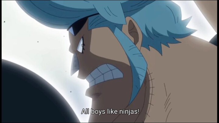 Boys like ninjas / raizo showing his technique to straw hats and law