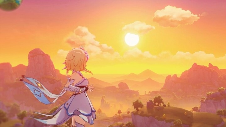 Yingmei + sunset is the most beautiful scenery in Genshin Impact [Genshin Impact]