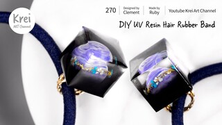 【UV レジン】ドライフラワーを使って、DIYヘアゴムを作りました。UV Resin - DIY Hair Rubber Band with Dried Flower.