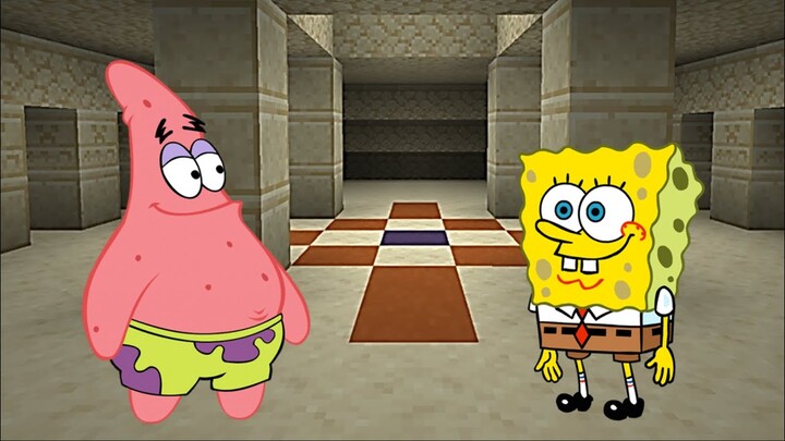 Spongebob and Patrick find a desert pyramid in Minecraft