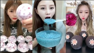 ASMR Thánh Ăn Đá Ăn Đá Lạnh Màu Sắc Hình Dạng Bất Thường Thú Vị - ASMR Ice Crunchy Eating sound#135