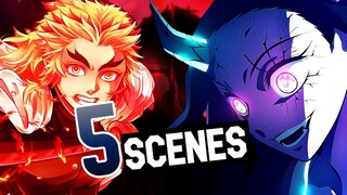 LES 5 MEILLEURS SCÈNES DANS DEMON SLAYER !