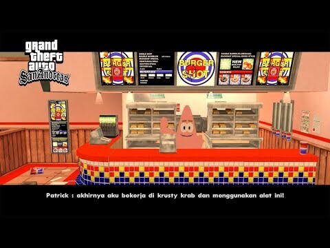 PATRICK BEKERJA DI KRUSTY KRAB - GTA Lucu Spongebob