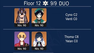 Spiral Abyss 3.2 DUO Thoma C6 & Yelan C0 / Cyno C2 & Venti C0 Floor 12 Genshin Impact