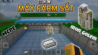 CÁCH LÀM MÁY FARM SẮT MINECRAFT PE | Minecraft PE Máy Farm | Iron Farm Minecraft PE/Bedrock