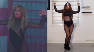 Split screen dance with Queen @jlo "Dance like Jlo" (Aira Bermudez)