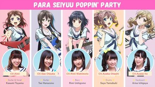 DIBALIK SUARA MERDU DAN KAWAII POPPIN' PARTY (Inilah para Seiyuu/pengisi suara poppin' party)