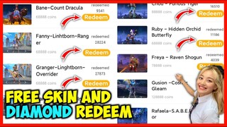 FREE ANY SKIN AND 5000 DIAMOND REDEEM NEW APP EVENT - MOBILE LEGENDS