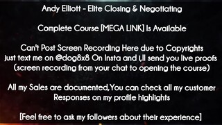 Andy Elliott  course - Elite Closing & Negotiating download