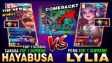 New Haya King! Can They Comeback? Top 1 Global Hayabusa vs. Peru Top 1 Supreme Lylia ~ Mobile Legend