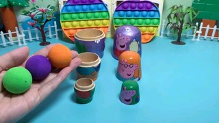 玩具动画：植物炮的球在小猪一家的肚子里
