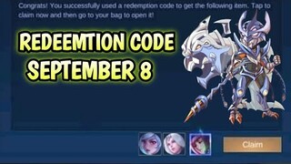 REDEEMTION CODE/SEPTEMBER 8 2020