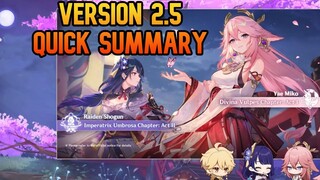 Quick Summary of Version 2.5 - Genshin Impact Preview