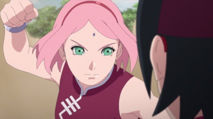 Sakura Attacks Sarada With All Her Strength As Tsunada Did To Her, Sarada Defeats Sakura