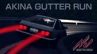 【Assetto Corsa】 Akina Gutter Run TA / Wheel + Pedal Cam / 4'34"361 / AE86 Tuned