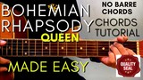 Queen - Bohemian Rhapsody Chords (Guitar Tutorial) for Acoustic Cover