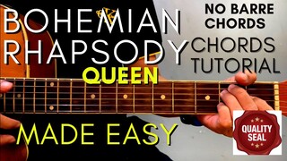 Queen - Bohemian Rhapsody Chords (Guitar Tutorial) for Acoustic Cover