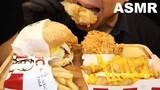 ASMR EATING FRIED CHICKEN, ZINGER STACKER, CHEESY WEDGES & FRIES | NO TALKING | REAL EATING SOUNDS
