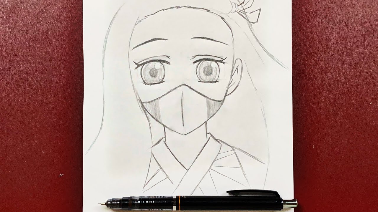 Easy anime drawing | how to draw nezuko wearing a face mask easy step-by-step - Bstation Easy anime drawing | how to draw nezuko wearing a face mask easy step-by-step - Bstation