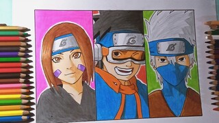 Menggambar team minato | speed drawing team minato , naruto