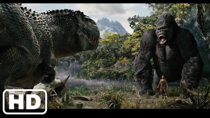 King Kong (2005) - Kong vs T-Rex Fight Scene - Best Battle Moment