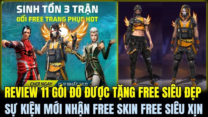 (Free Fire)  Review 11 Gói Đồ FREE Sự Kiện Mới Siêu Đẹp, Sự Kiện Mới Nhận Skin FREE Siêu Xịn Xò