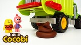 💩Clean Up the Poop! Baby Dinosaur Toy Truck | Kids Learn Colors 코코비 | Hello Cocobi