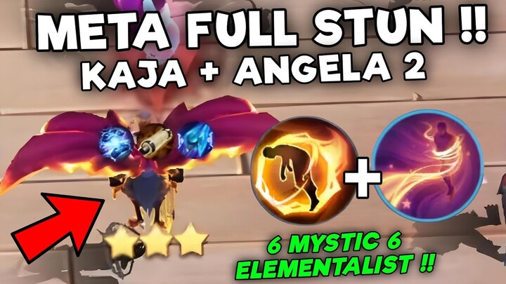 BIKIN MUSUH KENA STUN TERUS !! KAJA + ANGELA SKILL 2 COMBO 6 MYSTIC 6 ELEMENTALIST !! MAGIC CHESS ML