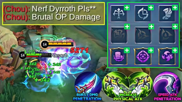 DYRROTH USERS, YOU MUST TRY THIS PERFECT BUILD AND EMBLEM FOR ONE SHOT!! | BEST BUILD IN MYTHIC