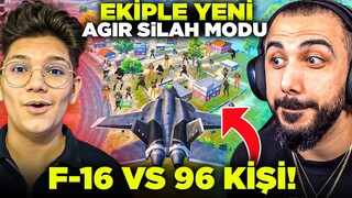 96 KİŞİ YENİ F-16'YA KARŞI!! 😱 EKİPLE YENİ AĞIR SİLAH MODU!! (AŞIRI EĞLENCELİ) | PUBG MOBILE