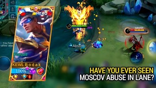 HAVE YOU EVER SEEN MOSCOV ABUSE IN LANE? | BRUNO BEST BUILD AND EMBLEM MLBB