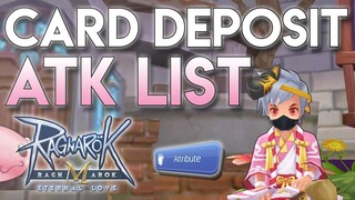 27 DEPOSIT ATK CARDS LIST, CHEAP to EXPENSIVE - Ragnarok Mobile SEA