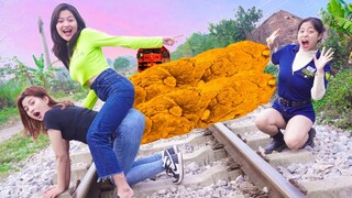 Girl Poop When Dancing Stop The High-speed Train Nerf Gun Police Girl Prison Escape Funny | TNS Nerf