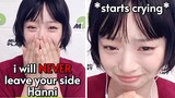 Hanni struggles with TEARS when fan encourages her during fancall...
