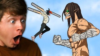 Reacting to CHAINSAW MAN vs ATTACK ON TITAN!