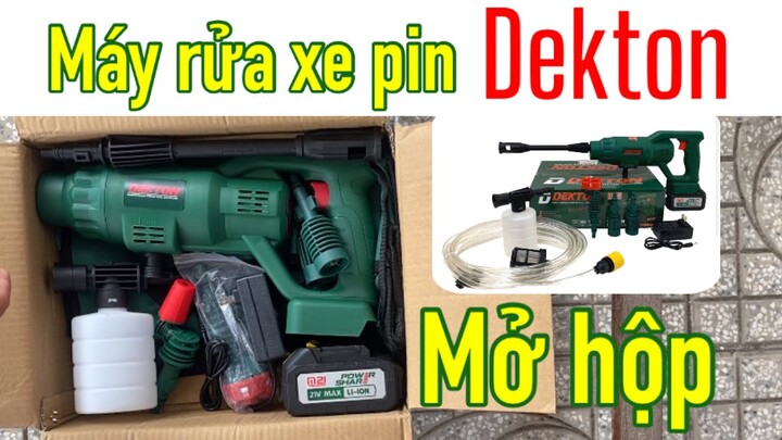 ￼Mở hộp Máy Rửa Xe Pin DEKTON M21-SRX775 - [Mẫu mới nhất 2022]