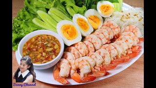 เมี่ยงกุ้ง : Shrimp Wrap in Leaves with Rice Vermicelli l Sunny Channel