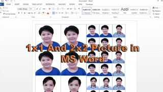 How to Create 2x2 and 1x1 Picture In MS Word (Tagalog) Remove Background