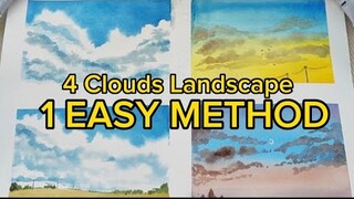 Watercolor Clouds Painting - Easy & Realistic